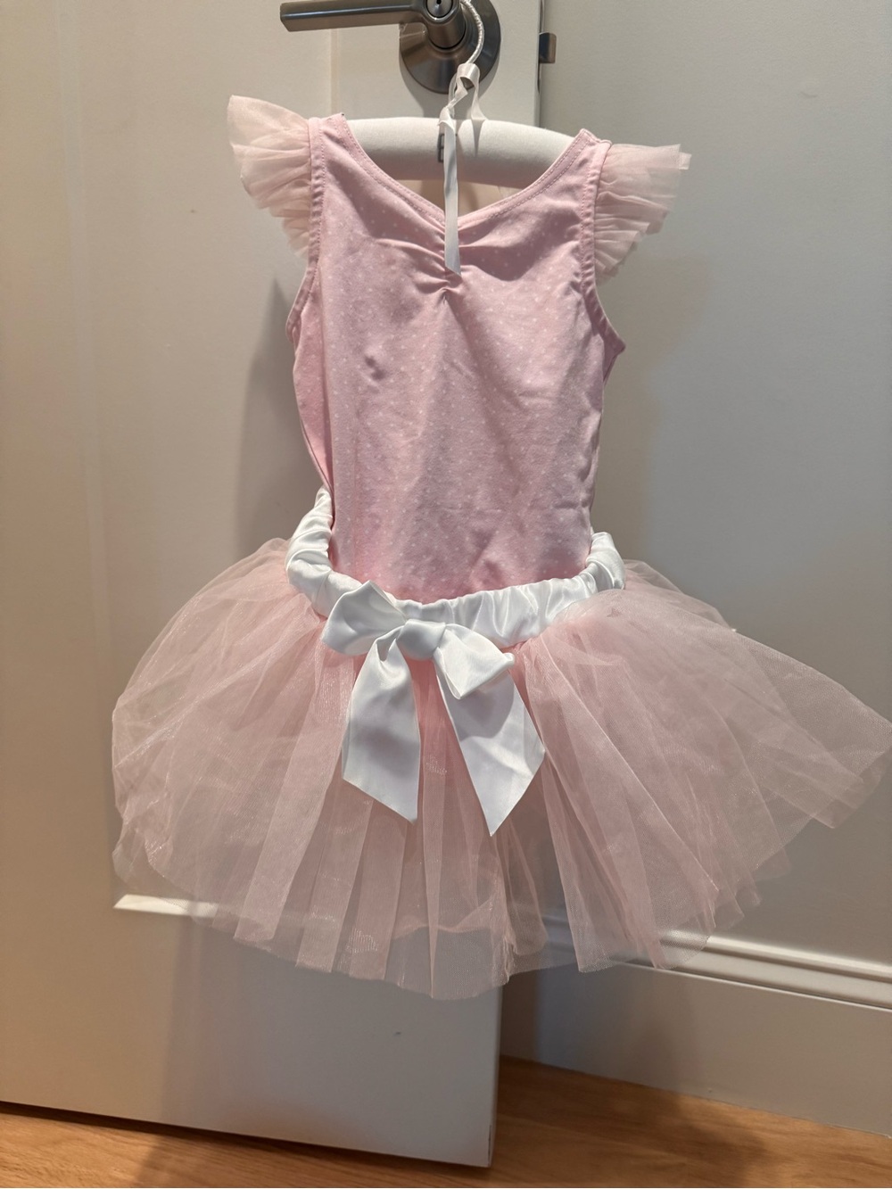 American Girl Bitty Baby Pink Tulle Ballet leotard with White Bow
